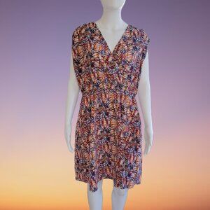 Size 18W Kardashian Kurves Plus Size Multi-Color Abstract Mini Dress